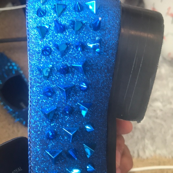 blue sparkly spikes dress shoes main image 4
